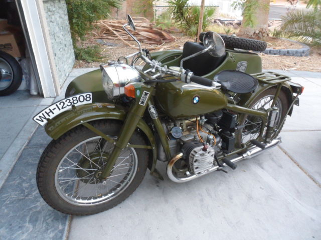 1957 Chang Jiang CJ750 Motorcycle Sidecar Rig Like 1937 BMW R71