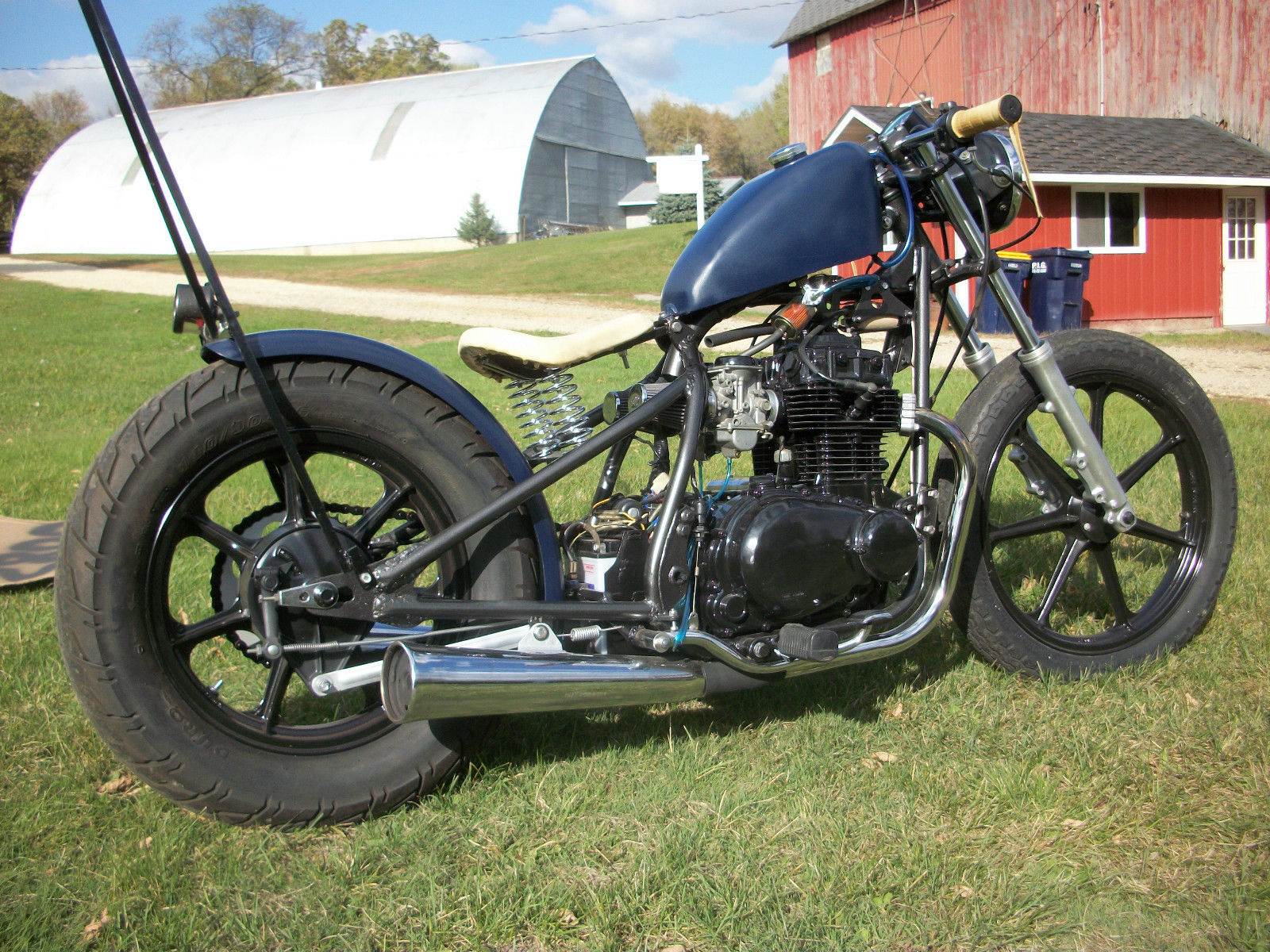 Custom Built Motorcycles: Blue Bobber Kz440