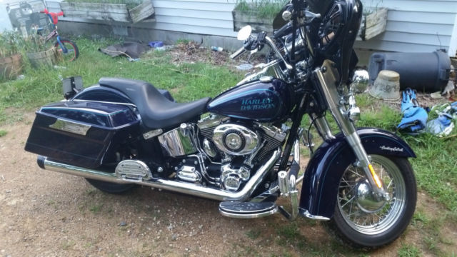 heritage softail with fairing and hard bags