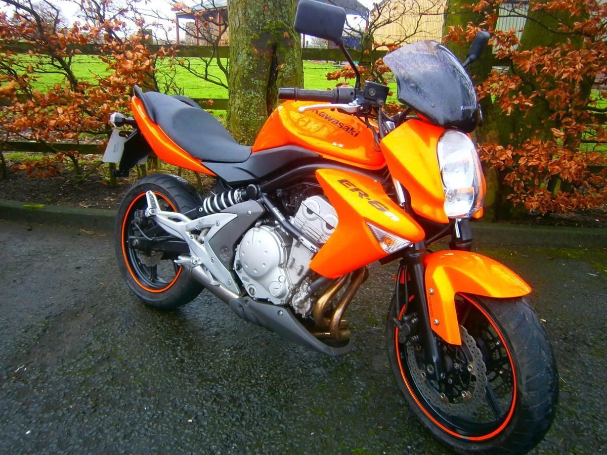 KAWASAKI ER6N B7F ABS MODEL IN ORANGE, HEATED GRIPS, SERVICE HISTORY