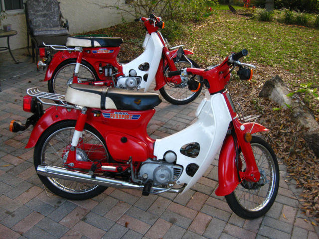 Two 1981 Honda C70 Cub Deluxe Passport Moped Scooter No Reserve